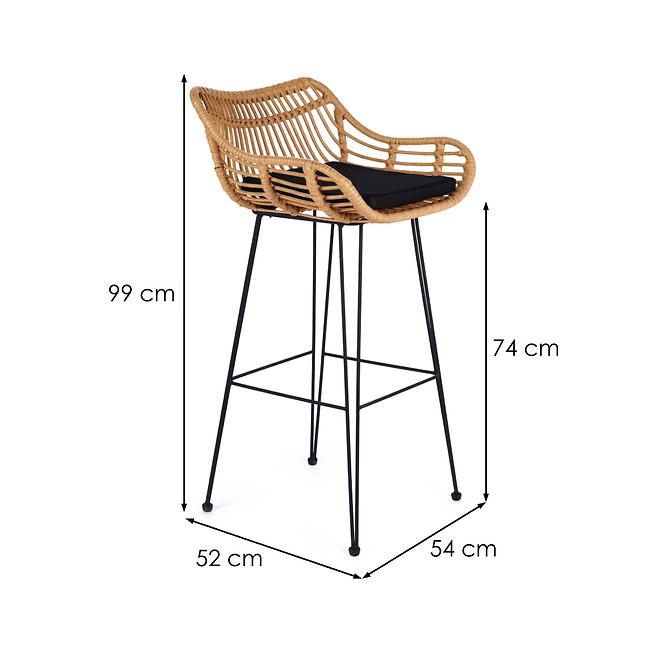 Barová Stolička H-105 Prirodzené/Čierna