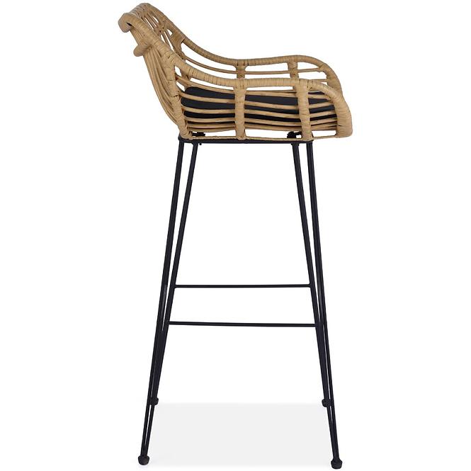 Barová Stolička H-105 Prirodzené/Čierna,7