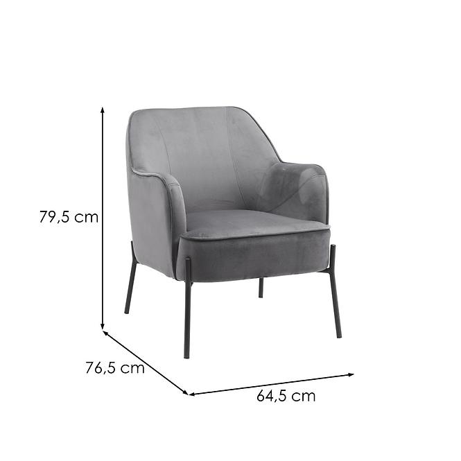 Kreslo Bob Dark Grey Velvet 13