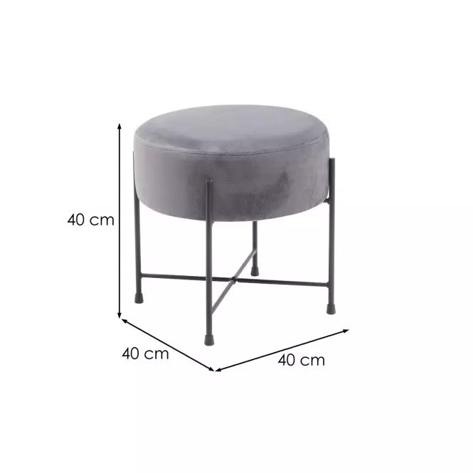 Taburetka Bob Dark Grey Velvet 13,5