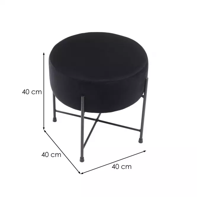 Taburetka Bob Black Velvet 19