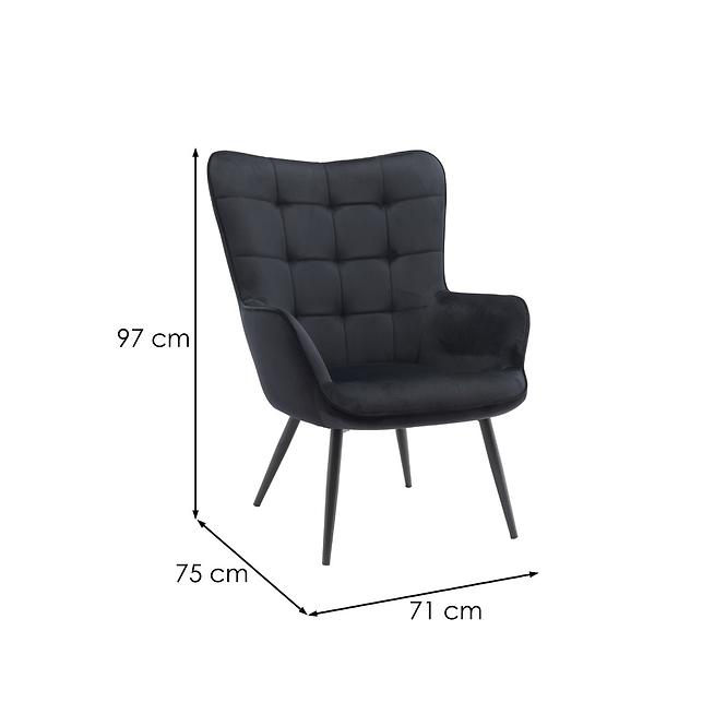 Kreslo Jet Black Velvet 19