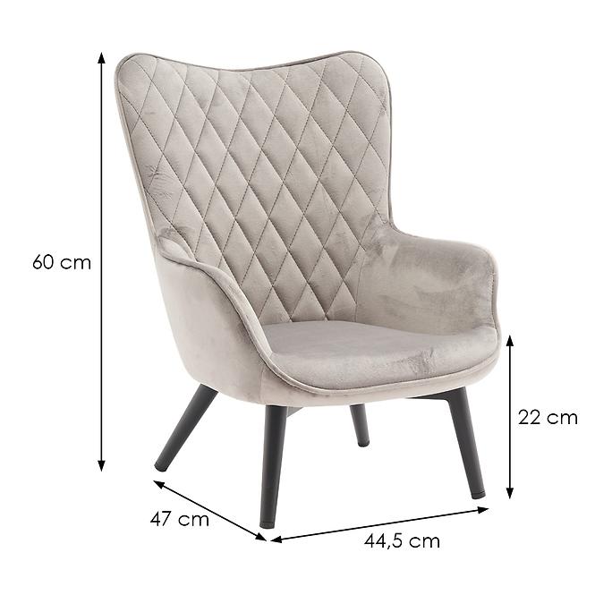 Křeslo Mini Light Grey Velvet 12