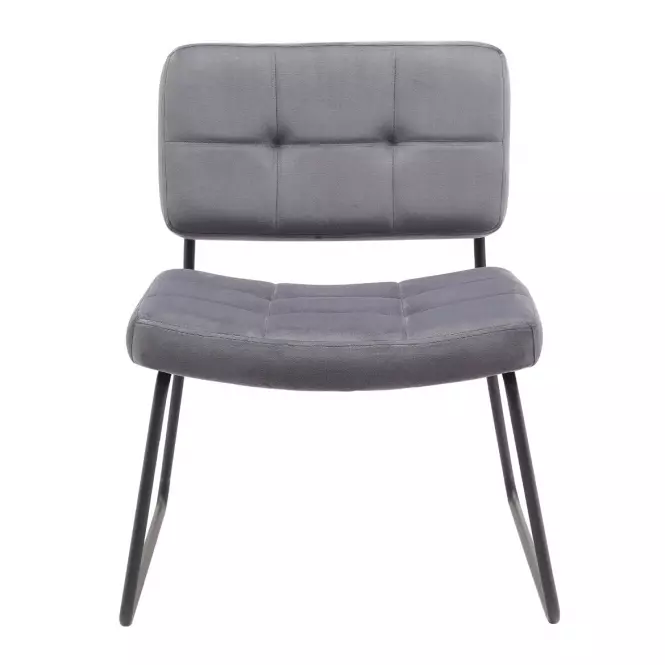Kreslo s opierkou nôh You&Me Dark Grey Velvet