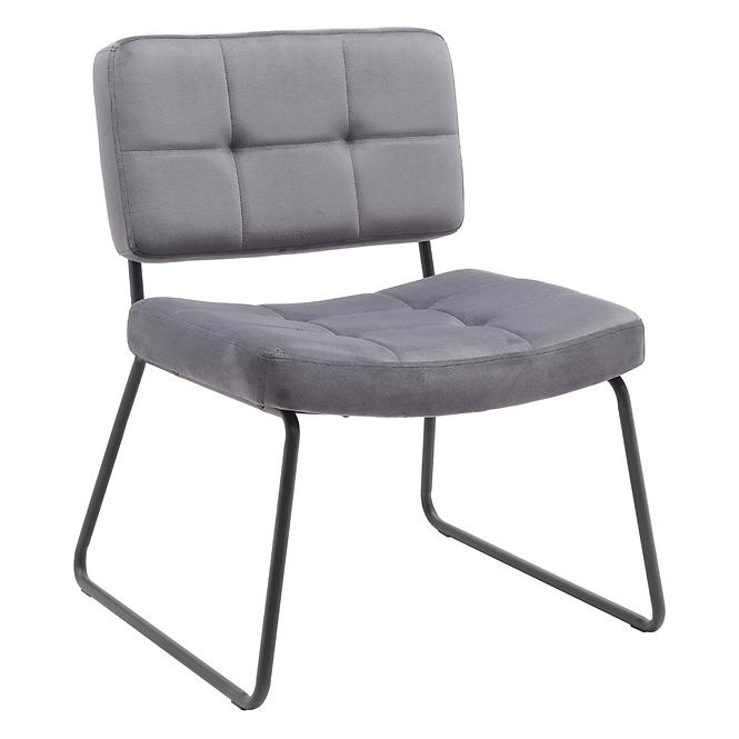 Kreslo s opierkou nôh You&Me Dark Grey Velvet,4