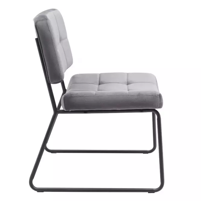 Kreslo s opierkou nôh You&Me Dark Grey Velvet