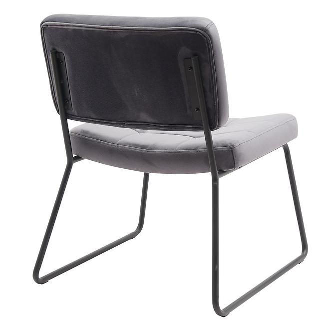 Kreslo s opierkou nôh You&Me Dark Grey Velvet