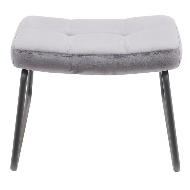 Kreslo s opierkou nôh You&Me Dark Grey Velvet