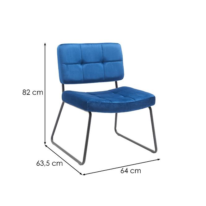 Kreslo s opierkou nôh You&Me Blue Velvet,9