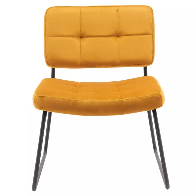 Kreslo s opierkou nôh You&Me Yellow Velvet