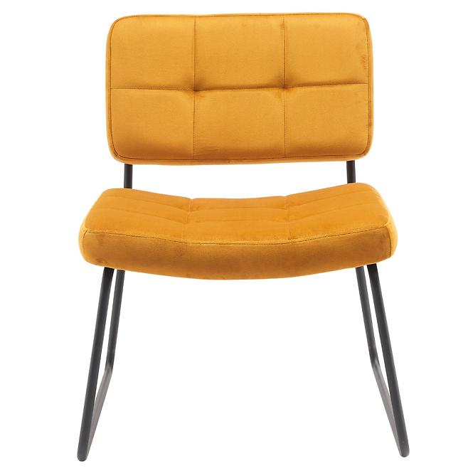 Kreslo s opierkou nôh You&Me Yellow Velvet