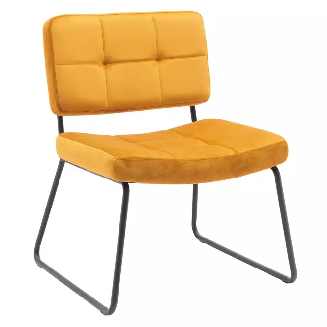 Kreslo s opierkou nôh You&Me Yellow Velvet,4