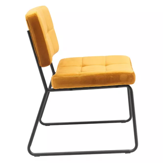Kreslo s opierkou nôh You&Me Yellow Velvet