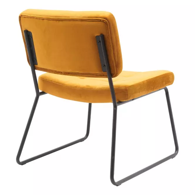 Kreslo s opierkou nôh You&Me Yellow Velvet,6