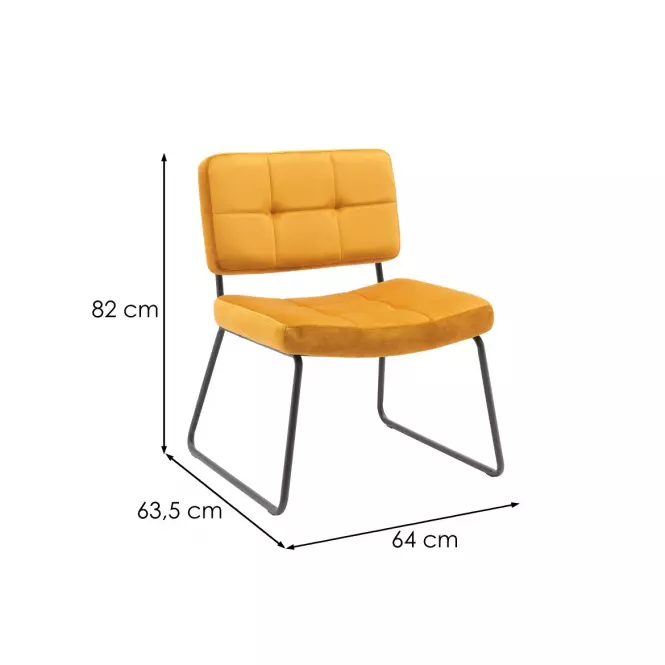 Kreslo s opierkou nôh You&Me Yellow Velvet,9