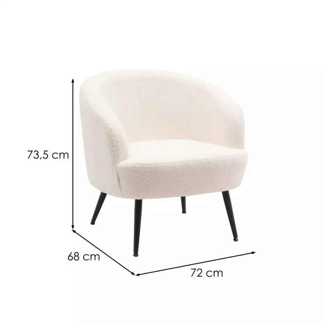 Kreslo Mal Teddy White,5