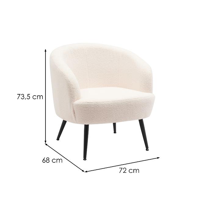 Kreslo Mal Teddy White,5