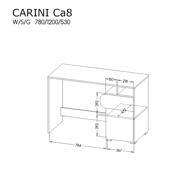 Stôl Carini Ca8 White/light Graphite