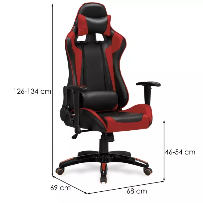 Kancelárske kreslo Defender čierna/Červená,3