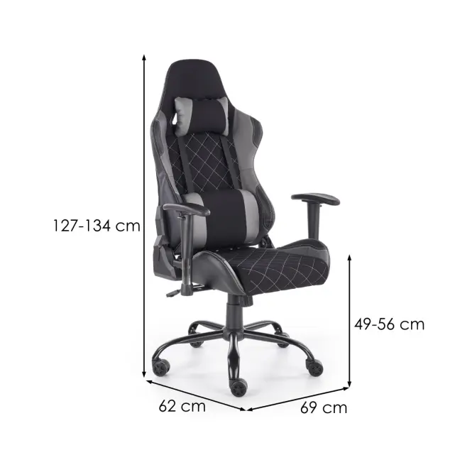 Kancelárske kreslo Drake čierna/sivá,11