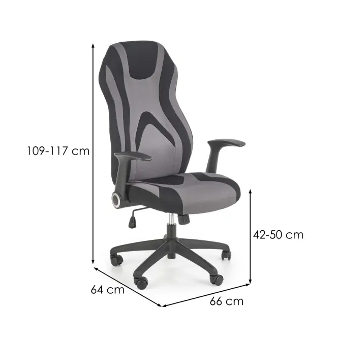 Kancelárske kreslo Jofrey Šedá/čierna,11