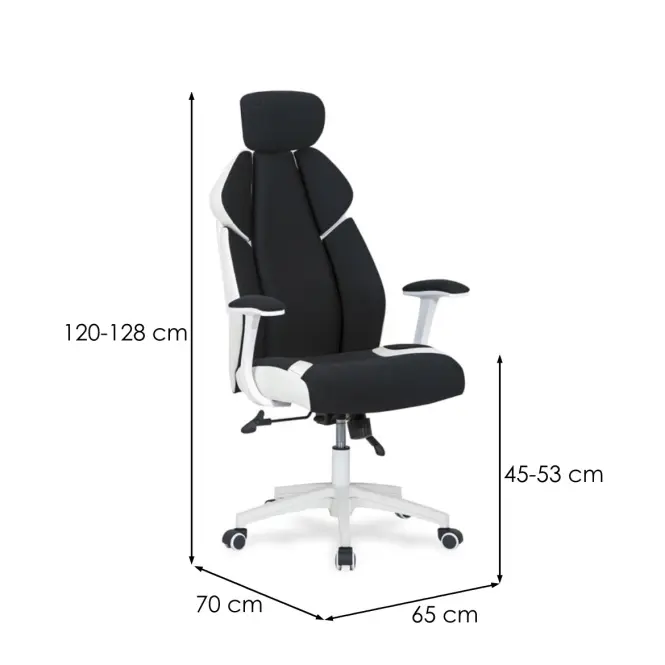 Kancelárske kreslo Chrono čierna/Biely,3