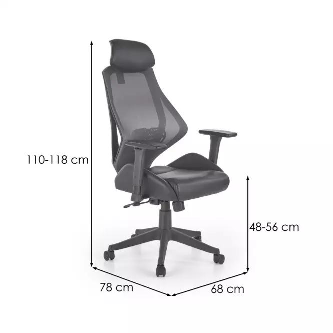 Kancelárske kreslo Hasel čierna/Šedá
