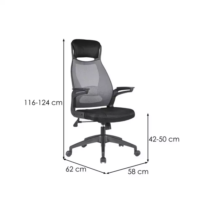Kancelárske kreslo Solaris čierna/Šedá,3