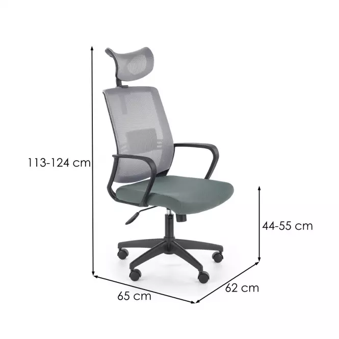 Kancelárske kreslo Arsen Šedá,11