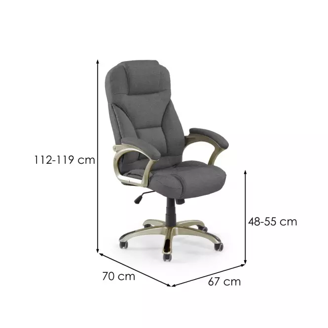 Kancelárske kreslo Desmond 2 Tmavý Šedá