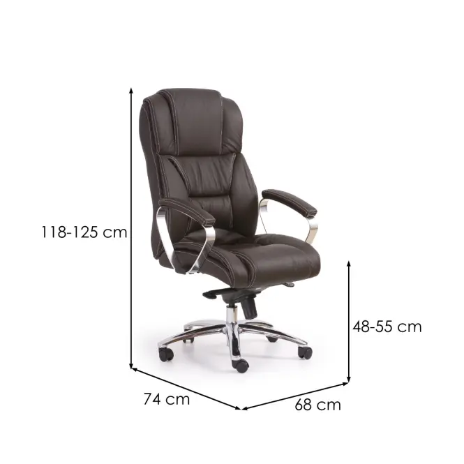 Kancelárske kreslo kožené Foster tmavohnedé,3