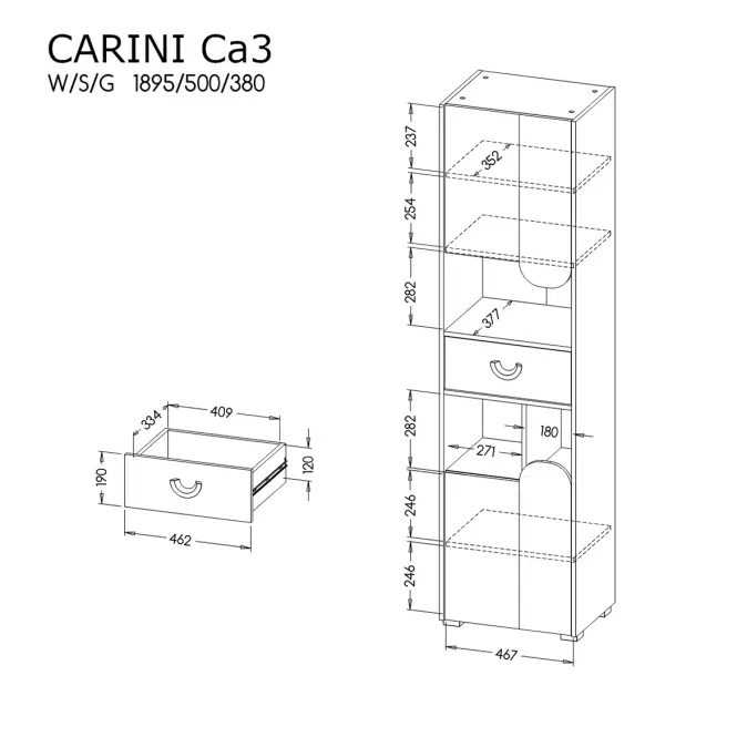 Regál 2D Carini CA3