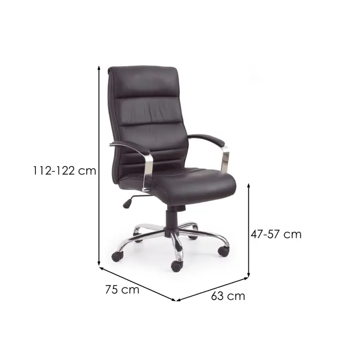 Kancelárske kreslo Teksas čierna Koža,2