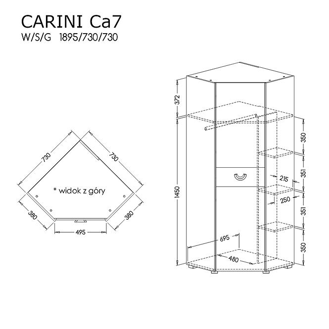 Rohová skriňa CA7 1D Carini