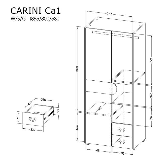 Skriňa CA1 2D2S Carini