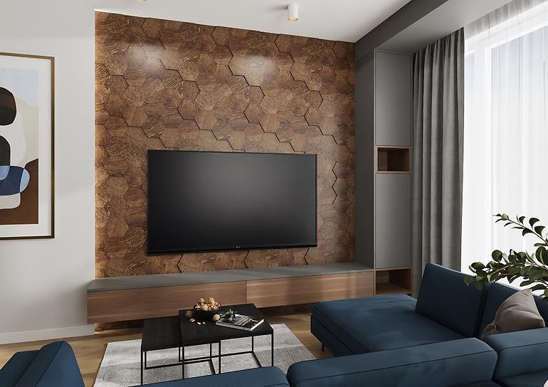 Šesťhranný Dekoratívny Panel Dub Tmavý,3