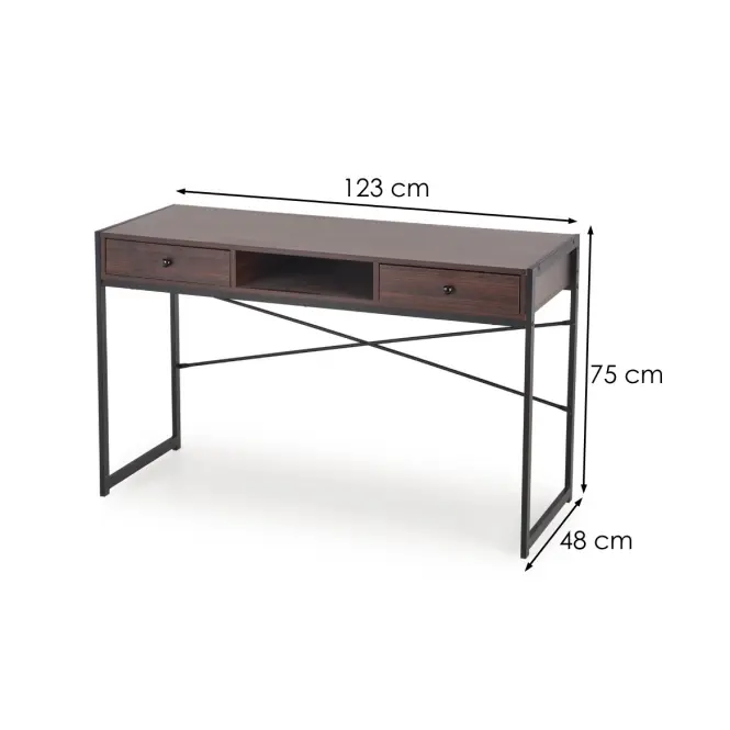 Písací Stôl B-46 Orechový/Čierna,5