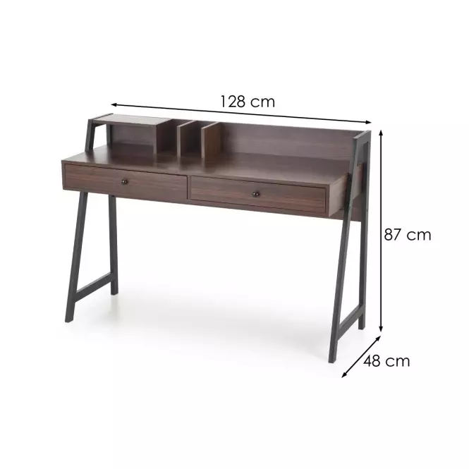 Písací Stôl B-47 Orechový/Čierna,5
