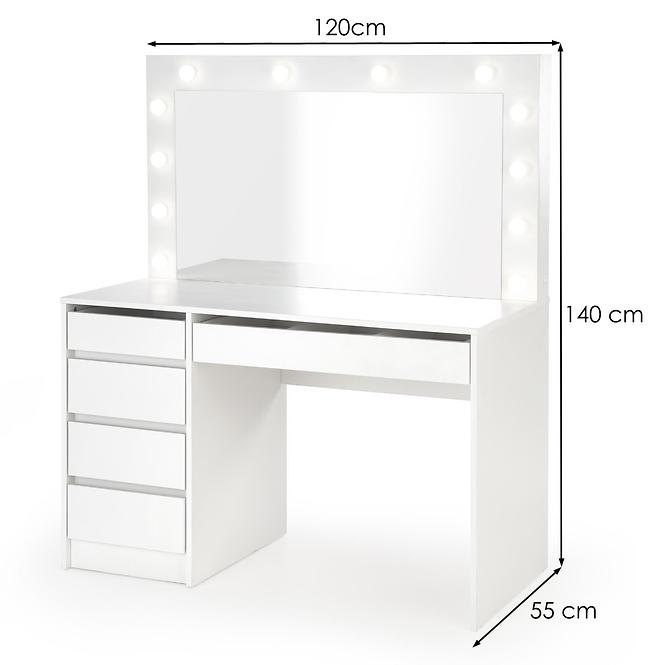 Toaletný Stolík Hollywood Xl Biely,4