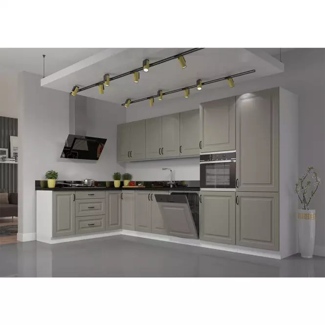 Kuchynská linka Stilo claygrey/biela 260 bez dosku,7