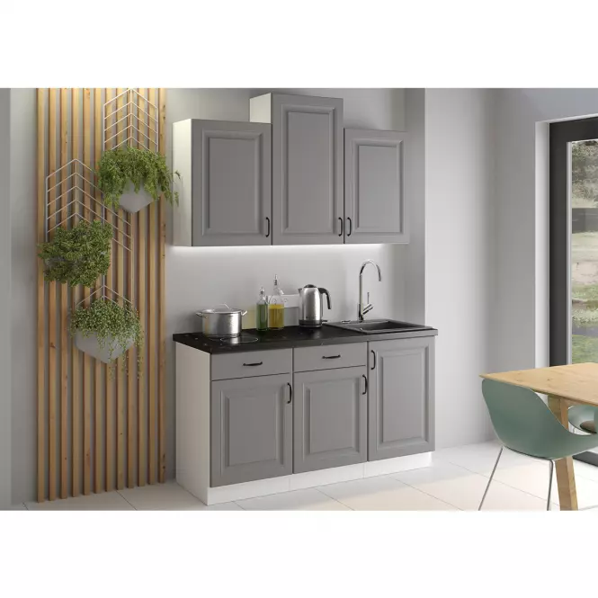 Kuchynská linka Stilo dustgrey/biela 260 bez dosku,4