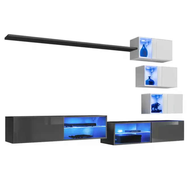 Obývacia stena Switch Xxiv grafit/biela,2