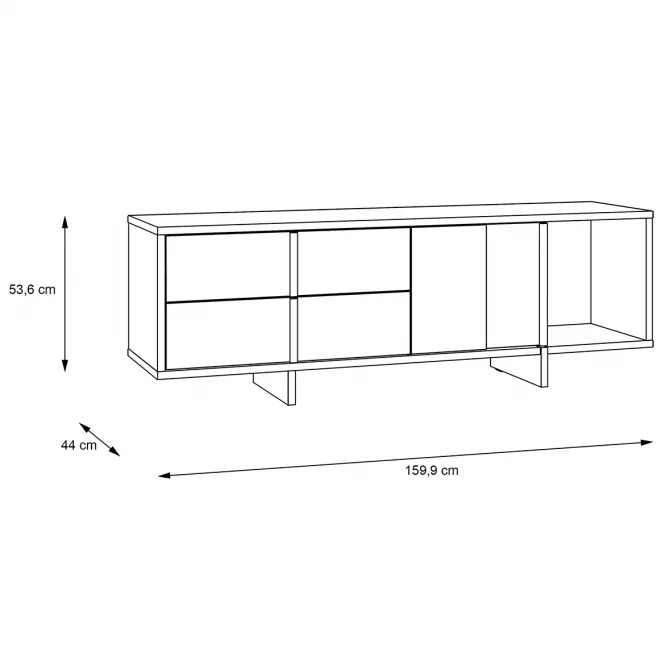 TV stolík Gudrid dub flagstaff/čierna