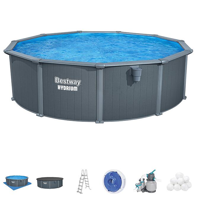 Bazén oceľový Hydrium 4,9x1,3 m antracit 561CU,3