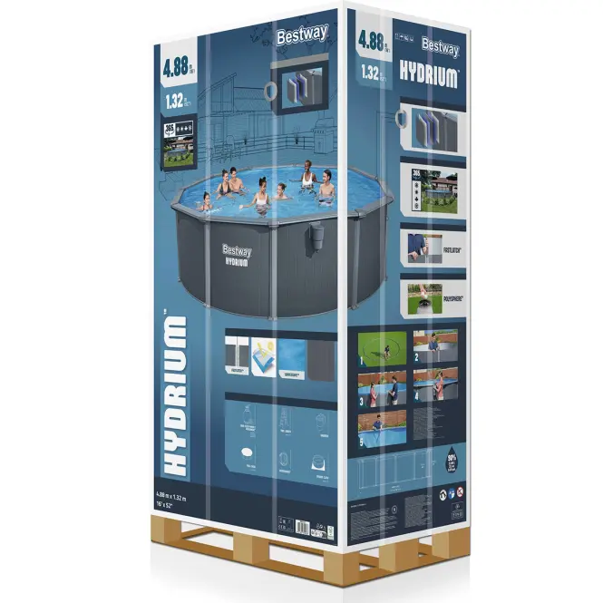 Bazén oceľový Hydrium 4,9x1,3 m antracit 561CU
