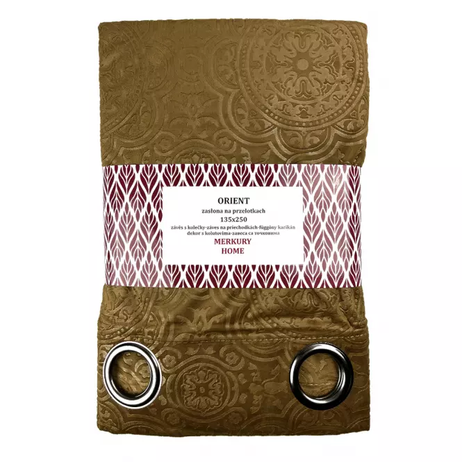 Záves Orient na priechodkách 135x250 horčica Merkury Home
