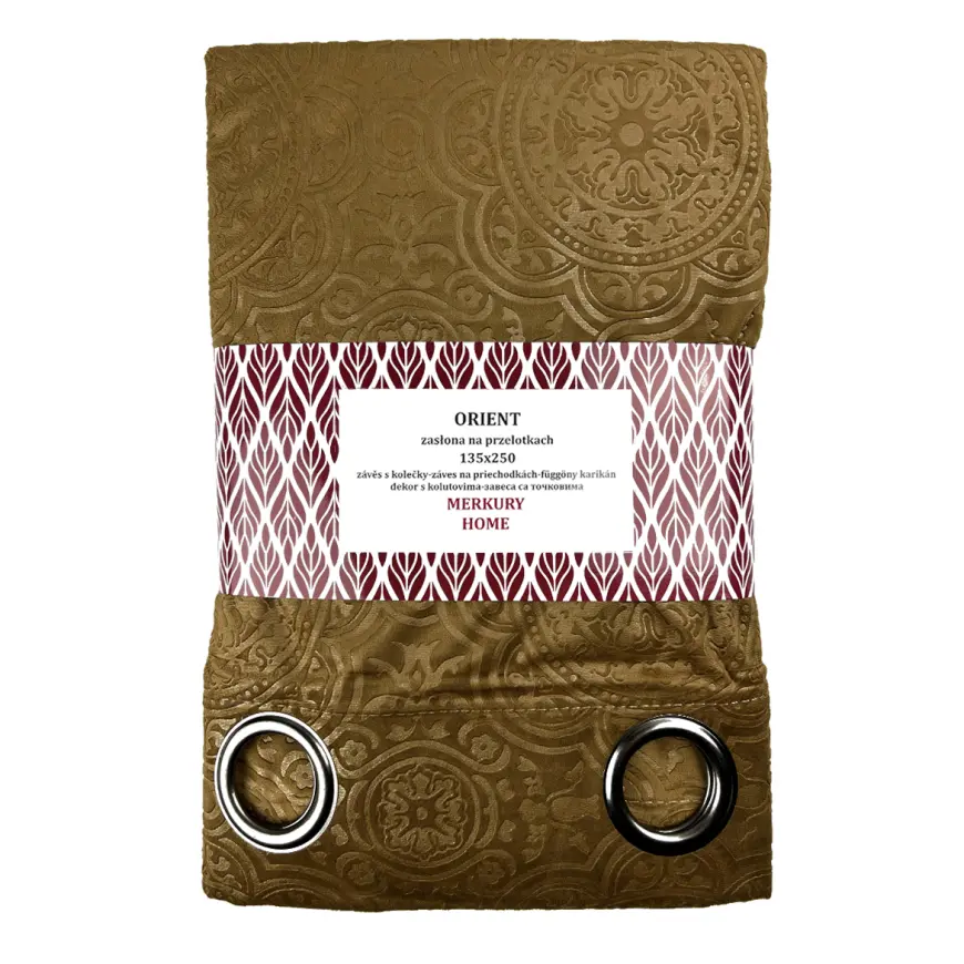Záves Orient na priechodkách 135x250 horčicová Merkury Home