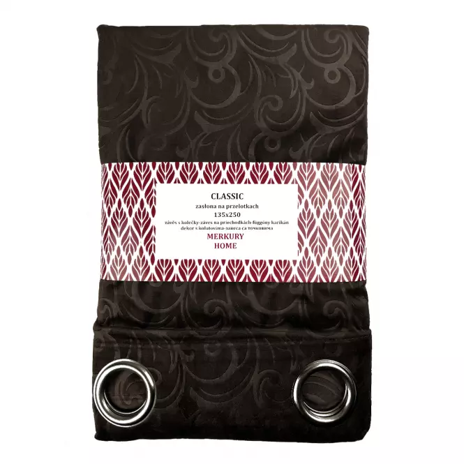 Záves na prechodkách Classic Velvet 135x250 hnedá Merkury Home