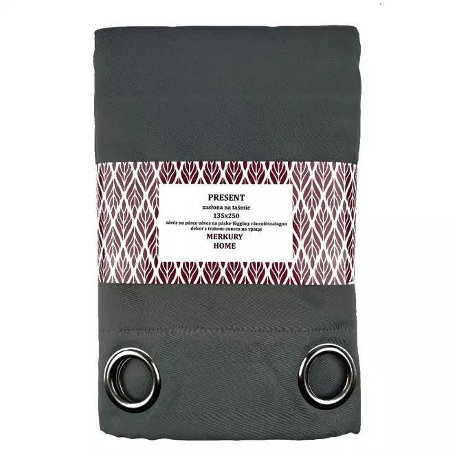 Záves Present na priechodkách 135x250 tmavo šedá Merkury Home