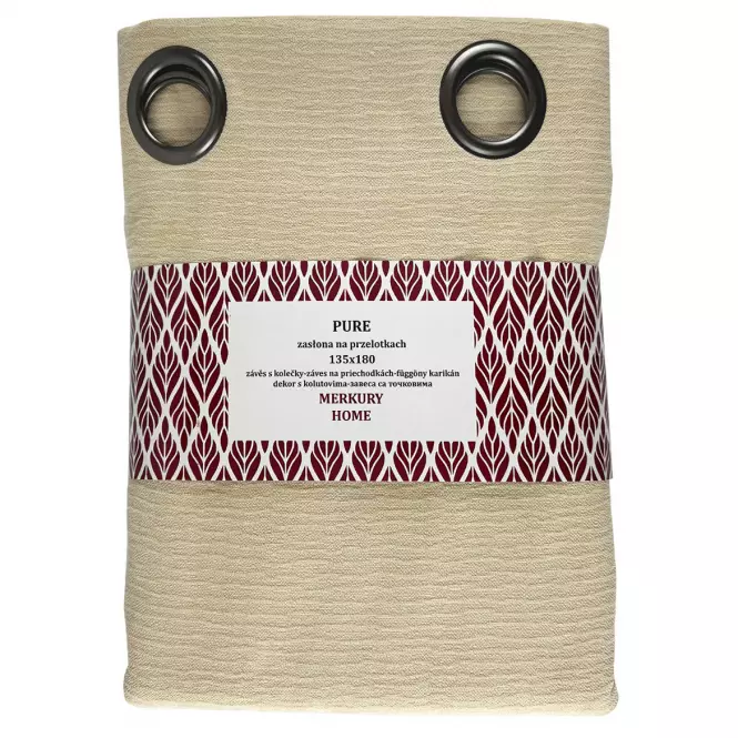 Záves na prechodkách Pure 135x180 ecru Merkury Home